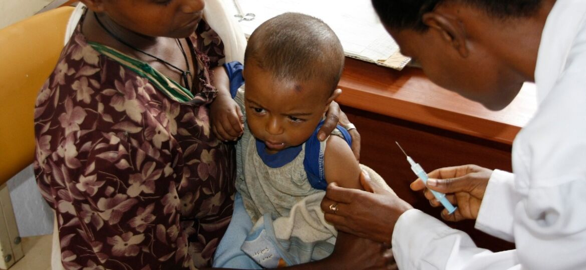 Nine month old Emabet is about to receive her measles vaccination, in Ethiopia's Merawi province.